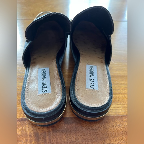 Steve Madden Women’s Black Leather Mules US8.5 - Picture 3 of 6
